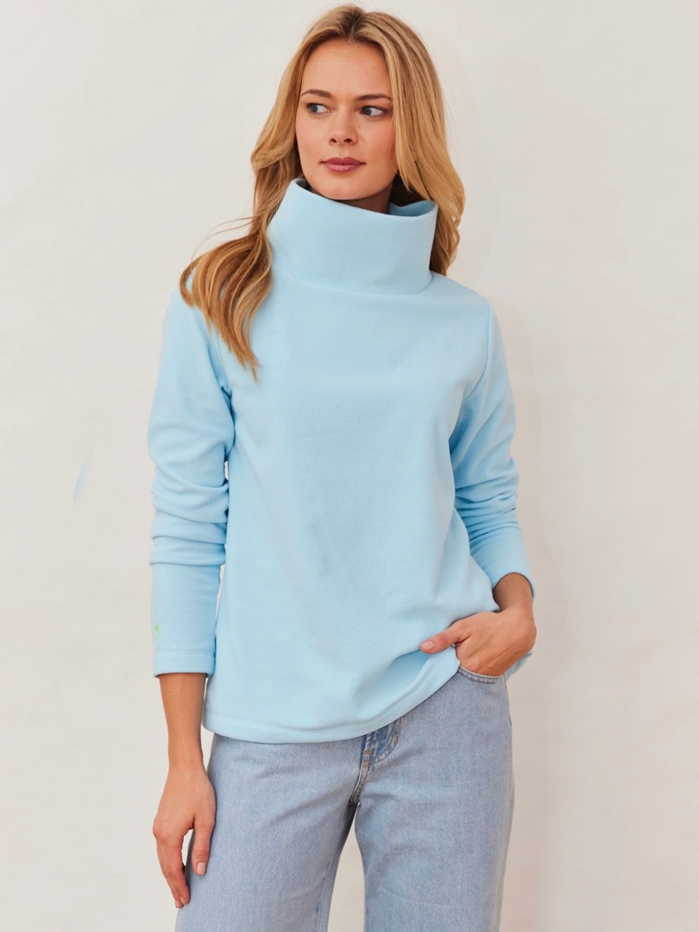 Dudley Stephens Greenpoint Long Sleeve Pullover Vello Fleece Light Blue Small